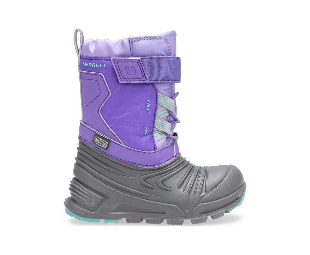 Merrell Støvler Børn - Snow Quest Lite 2.0 Waterproof Jr. - Grå/Lilla - QJC906254